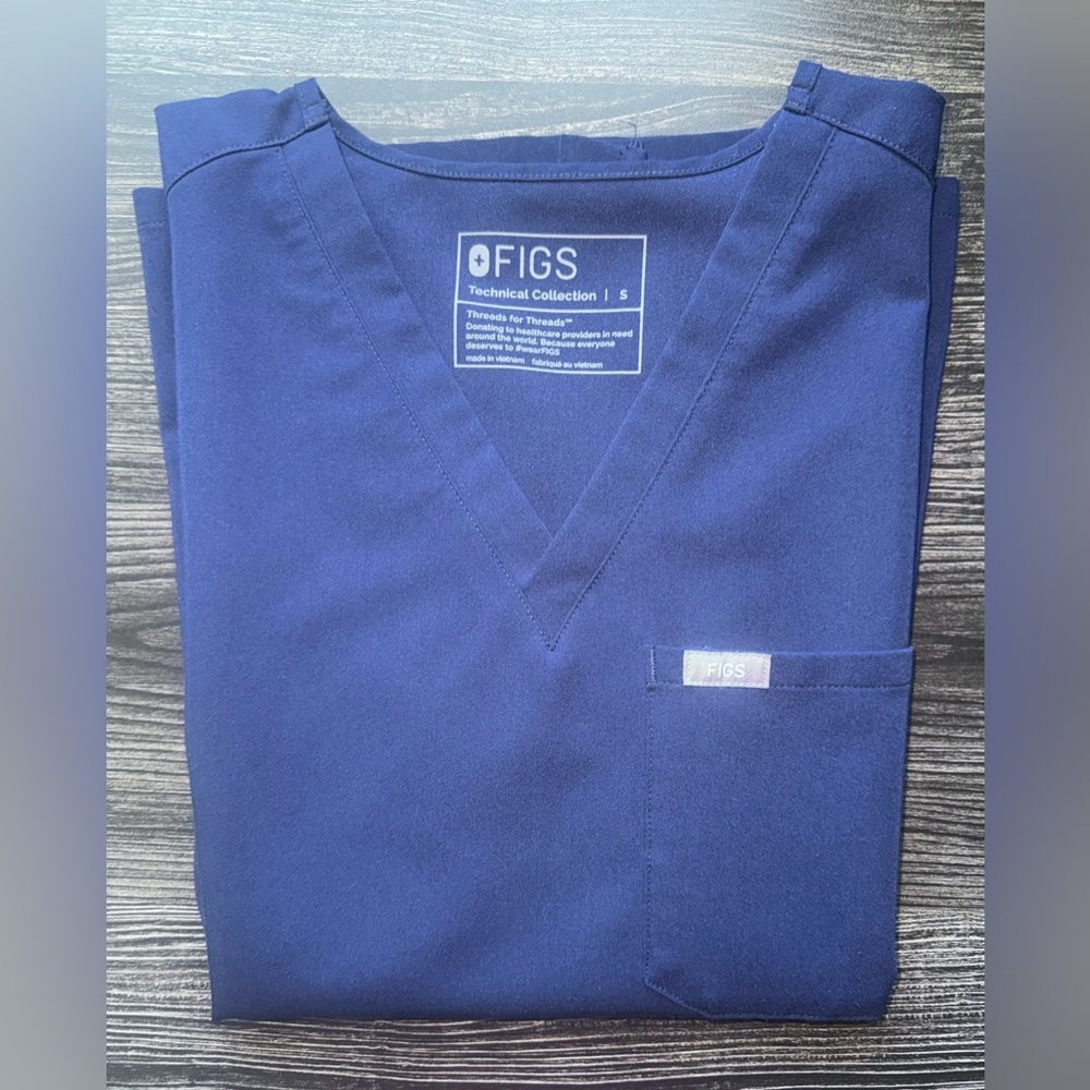 Figs Royal Blue V-Neck Scrub Top
